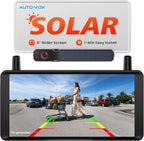 6" Solar Wireless Backup Camera: No Drilling 1-Min Quick Install | Dual Antenna for Smooth Live View, 1080P Screen with Color Night Vision, Long Battery & Solar Recharge for Car Truck Trailer