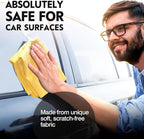 Premium Shammy Towel for Car Drying 2pk (26”x17”)-Super Absorbent Chamois Towel-Reusable shamies Towels for Cars, Bathroom,Pets, Dust Remove, No Spots/Streak/Scratch, Large, Yellow&Blue
