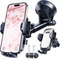 HTU 2026 Ultimate Best【True Military-Grade & Safety Cert】Car Phone Holder【Upgraded 360 Rotation & 100+LBS Strongest Suction】5-in-1 Truck Windshield Dashboard Vent Mount Stand for iPhone Android, Pink