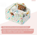Mr. Pen- Baby Diaper Caddy Organizer, Blooming Palette | Nursery Storage Bin and Car Organizer for Diapers and Baby Wipes