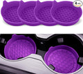Car Cup Holder Coaster, Silicone Cup Holder Insert, Universal Non-Slip Cup Holders, Car Accessories Interior for Women and Man 4 Pack Purple