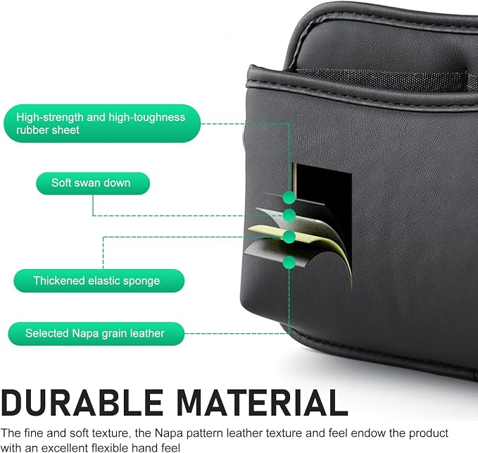 2 PCS Car Seat Side Storage Pockets, Multifunctional Console Side Organizer Bags, PU Leather Car Seat Side Pocket Pouchs, Universal for Most Cars