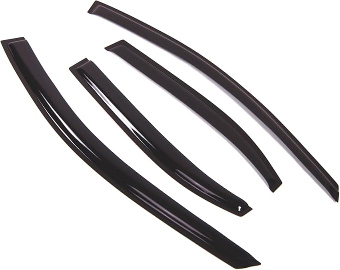 WD2-556 Dark Smoke 4 Pcs Set Window Visor (Outside Mount) Deflector Rain Guard Compatible with 2004-2008 Acura TSX