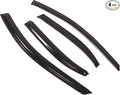 Outside Mount Window Vent Visors Rain Guards Compatible with Acura TSX 2004-2008 | Side Window Wind Deflectors Rain Shields | Black Tinted, 4 Pcs Set, BGWV-556
