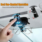 2 Pack Sunglasses Holder for Car, One-Handed-Operation Visor Sunglass Holder Clip, Easy Access Storage for Driving,Universal Fits (Double Holder - Black)