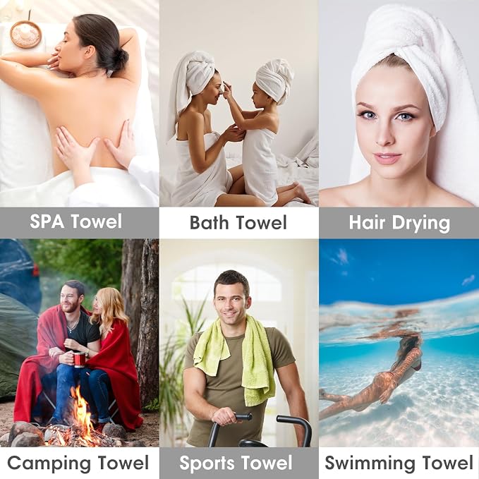 Microfiber Bath Towels, Chevron Blue, 30" x 60", 2 Pack | Hanging Loop, Oversized, Soft, Super Absorbent, Fast Drying, Use for Sports, Fitness, Yoga