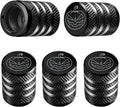 Tire Valve Stem Cap Cover - (5 Pack) Tire Air Cap Metal with Plastic Liner Corrosion Resistant Leak-Proof Halloween Pumpkin Car Decoration Accessories Black