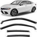 in-Channel Incredibly Durable Rain Guards for Honda Civic 2022-2026 Hatchback, Original Window Deflectors, Vent Window Visors, Vent Deflector, 4 pcs. - 622137