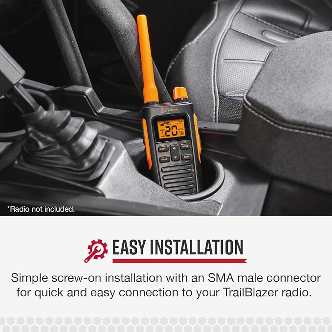 Cobra GMRS Trailblazer Antenna Orange - High-Performance Antenna for GMRS Two-Way Radios, Orange Finish
