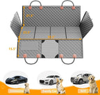 Back Seat Extender for Dogs, Hard Bottom Dog Car Seat Cover - Supports 400lbs, Rear Seat Pet Cover with Mesh Window, Waterproof Dog Hammock for Car SUV
