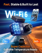 A810 Lite 4K Dash Cam Front and Rear, 5GHz Wi-Fi 6 DashCam, Car Camera 4G LTE Remote Access, GPS Tracking, HDR Night Vision, 24H Parking Mode, Voice Control, Emergency Lock, Loop Recording