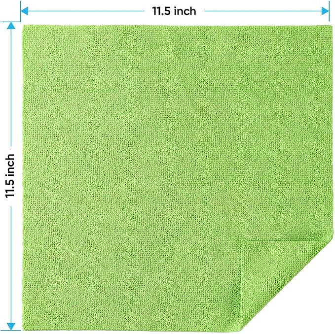 Microfiber Cleaning Cloths, 100 Pack Microfiber Towels for Cars, Lint & Scratch-Free Bulk Cleaning Rags for House, Kitchen, Car and Shop, Multicolor Absorbent Cleaning Towels 11.5 x 11.5 inch
