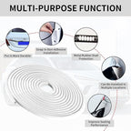 Car Door Edge Guards, 16Ft Rubber Seal Car Door Edge Trim, U Shape Door Edge Protector Guard, Aluminum Weather Proofing Automotive Door Edge Molding Protection for Most Car (White, 16Ft)