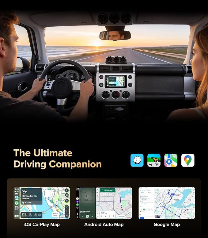 7 Inch Android 13 Double Din Car Stereo | Wireless CarPlay Android auto Mirror Link,Bluetooth,GPS,WIF, Android 13,FM/AM Tuners,Include 1080P Cam,Retain OEM SWC+Cam