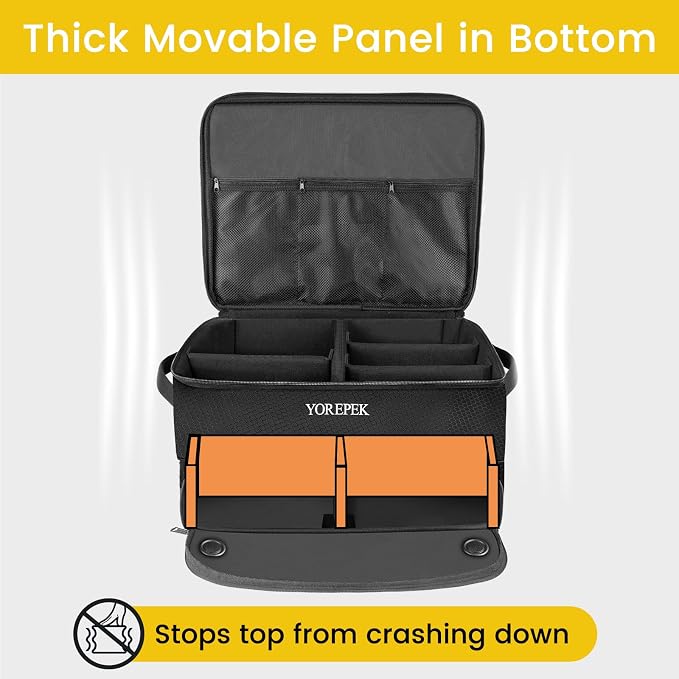 2 Layer Golf Trunk Organizer, Golf Gifts for Men with Separate Ventilated Compartment for 2 Pair Shoes, Waterproof Car Trunk Locker for Balls, Tees, Clothes, Gloves, Gifts for Golfers