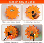 GP908B Emergency Rechargeable LED Road Flares Lights Kit Roadside Warning Car Traffic Safety Beacon Flashing Disc Flare 9 Modes Strobe with Magnetic Base for all vehicles，8 Pack