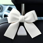 2-Pack Car Purse Hooks for Hanging Purses and Bags, Cute Bow car seat headrest Hooks for Hanging car Purse Hooks. (White)