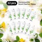 12 Packs Honeysuckle Scented Sachets for Drawer and Closet, Long Lasting Air Freshener Fresh Scents Potpourri Bags Home Fragrance for Room Car Small Space