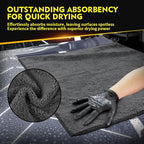Car Drying Towels, 2 Pack Professional Microfiber Towels for Cars, Scratch-Free, Highly Absorbent Drying Towel for Cars, SUVs, RVs, Trucks, and Boats, 35 x 25 inch, Grey