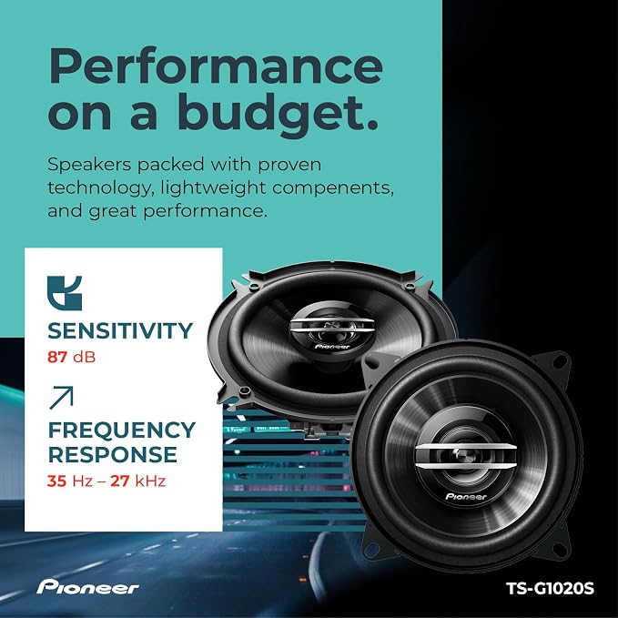 G-Series TS-G1020S 4” 2-Way Speakers (Pair) – 210W Max, Crisp Highs + Clear Vocals, Great Stock Replacement, High-Efficiency Speaker Designed for OEM Power