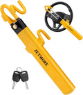 Steering Wheel Lock Adjustable Car Anti Theft Device Reinforced Steel Lock with Double Hook Design Car Locks with Keys Heavy Duty Lock for Cars Trucks SUVs Car Accessories Wheel Lock