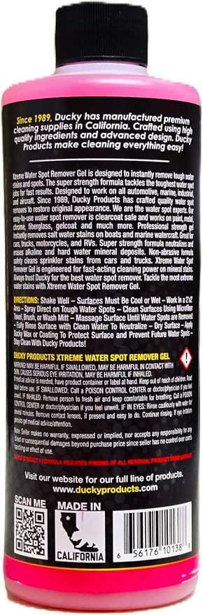 Xtreme Water Spot Remover Gel - Instantly Removes Hard Water Spots and Stains - Works on Cars, Trucks, Boats, RVs, Motorcycles, and More - 16 fl oz. - D1035 Pink