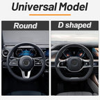 Elastic Stretch Steering Wheel Cover 15 Inch, Breathable Ice Silk Microfiber, Non-Slip Grip, Warm in Winter and Cool in Summer, Odorless, Car Accessories Fit Cars, SUVs, Rose Red
