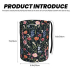 Car Trash Bag Wildflower Floral Hanging Back of Seat Car Portable Trash Bag Wildflower Floral Waterproof One-Handed Portable Strap Drawstring Garbage Bags 2 Pieces Car Coasters