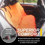 Back Seat Cover for Car Trucks Van SUV Jeep,Waterproof Rear Bench Towel Seat Covers for Dogs and Kids,Automotive Backseat Protector (Orange)