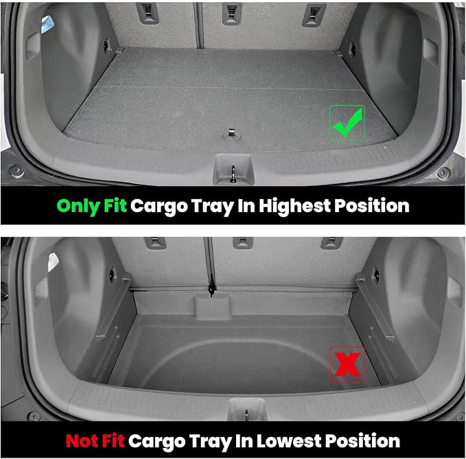 Floor Mats & Cargo Liner for Chevy Bolt EV 2027/Bolt EUV 2022-2023 (Not EV), All Weather TPE Custom Fit Floor Mats for Car, Car Mats for Chevy Bolt EUV Accessories (Fit in Upper Position)