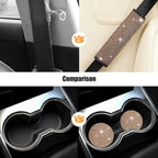 11PCS/Set Bling Car Accessories Set for Women, Rhinestone Vehicle Steering Wheel Cover Seat Belt Cushion Gear Shift Protector Cup Holder Coaster, Universal Automotive Accessories (Champange)