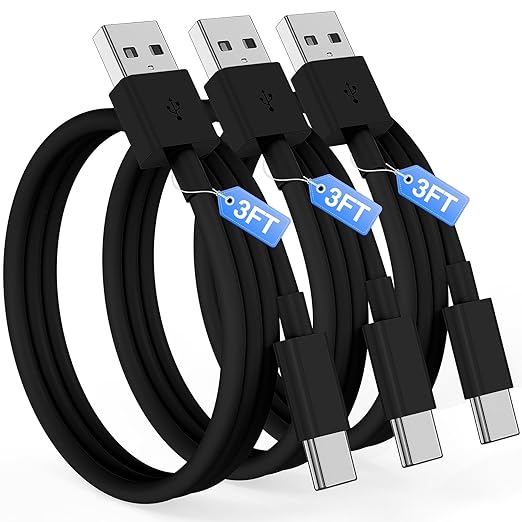 Car CarPlay Cable for iPhone 17, 16, 15 USB C Charger Cord, 3-Pack 3FT USB A to USB C Charging Cable for Apple iPhone 17/17 Pro/Air/16e/16/15 Pro Max/Plus Cord, for iPad Pro/Air,Black