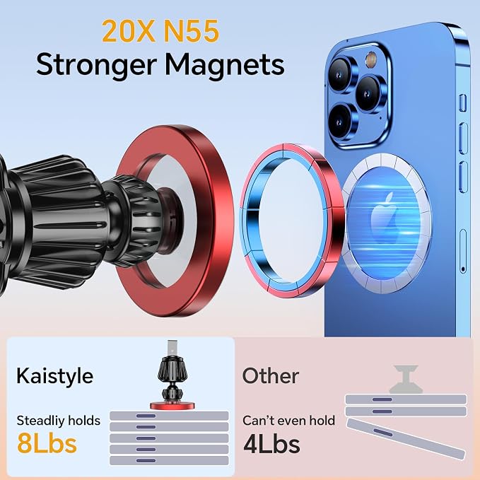 for Magsafe Car Mount【20 Strong Magnets】Magnetic Phone Holder for Car Phone Holder Mount Dash Mounted Holders Cell Phone Holders for Your Car Accessories for Women Men for iPhone 17 16 15 14