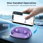 Car Phone Holder, Car Phone Mount Silicone Car Pad Mat for Various Dashboards, Slip Free Desk Phone Stand Compatible with iPhone, Samsung, Android Smartphones, GPS Devices More (Purple)