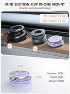 Ultra-Thin Vacuum Magnetic Car Phone Holder for MagSafe[108+LBS Strongest Suction & 3000gf Strongest Magnetic],360°Adjustable Suction Cup Phone Mount for Car,Gym,Mirror,Men Women-Purple
