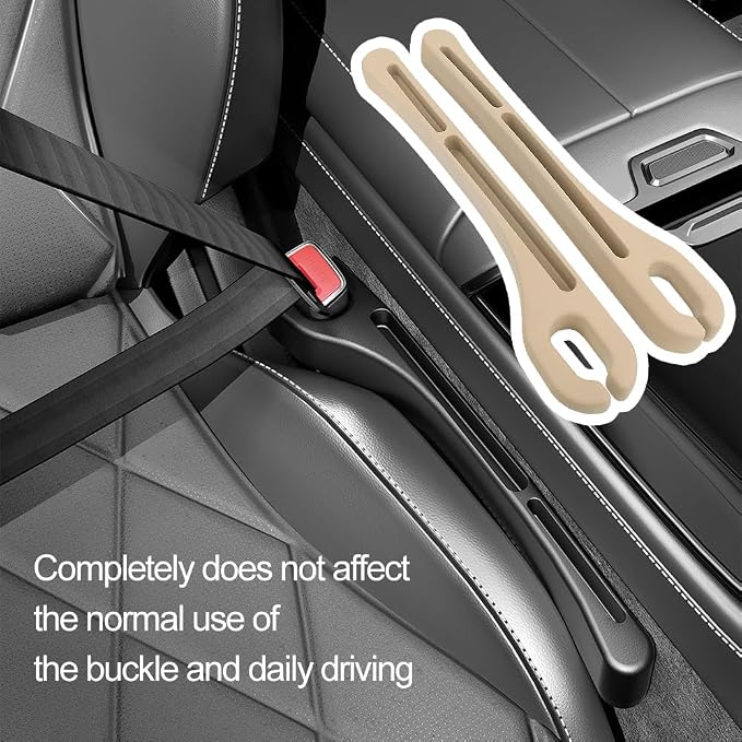 2PCS Car Seat Gap Filler Organizer,Upgrade Car Side Seat Gap Filler with Phone Holder,Multifunctional Car Seat Filler Gap Space Prevents Things Dropping for Cars,SUVs (Beige)