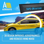Extra Durable Window Deflectors Tape-On Window Visors Rain Guards Fit for Nissan Rogue 2014-2020, Sun Visors, Wind Vent for Shades, Exterior Car Accessories - 6pcs. AG0223