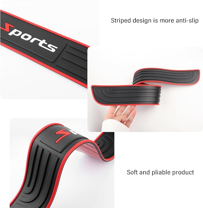4PCS Car Door Sill Protector,Anti-Scratch Rubber Car Door Protector Edge Guards for Door Steps,Universal Automotive Exterior Accessories Waterproof Door Threshold Strips (Sport, Width 2.36")