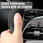 Leather Car Steering Wheel Cover, 15 Inch Anti-Slip Carbon Fiber Black Steering Wheel Cover, Universal Car Interior Accessories for Trucks Sedans SUVs (Black)