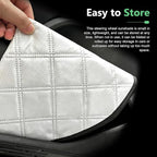 Car Steering Wheel Sun Shade, 16.93" Anti-Heat Aluminum Film Steering Wheel Sun Block Cover, Heat Insulation Cooling Protective Cover, Universal Steering Wheel Shield Accessories (Silver)