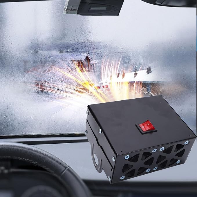 2 Hole Car Heater, 12V 600W Fast Heating, Portable Windshield Defroster with 2 Port Design, Low Noise, for Truck Vehicle Winter