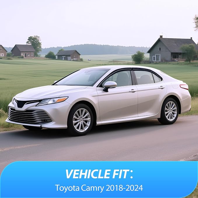 Window Rain Guards for Toyota Camry 2018 2019 2020 2021 2022 2023 2024, Out-Channel Window Visors Vent Wind Deflectors-4PCS