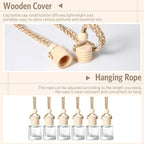 100 Pcs Car Air Fresheners Diffuser with Wooden Cap Empty Aromatherapy Diffuser Clear Fragrance Holder Pendant Hanging Perfume Fresheners Bottles for Car Decor(Classic,Clear)