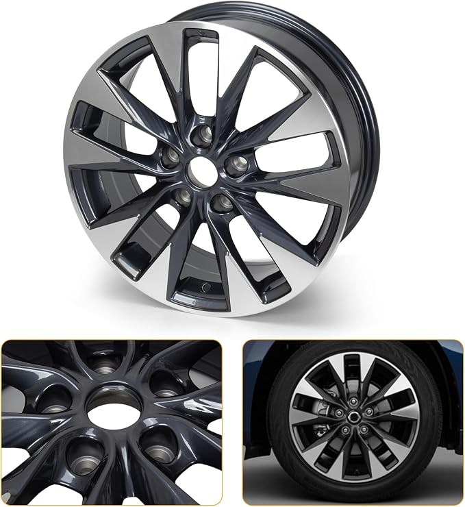 New 17x6.5" 17 Inch Premium Aluminum Alloy Wheel Rim Compatible with Nissan Sentra 2016 2017 2018 2019 | OEM Design, Alloy Replacement Wheel, Super Duty Car Rims Replacement - OE Stock Specs