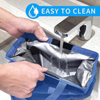 Hanging Car Trash Can with 4 Storage Pockets, Waterproof Leakproof Oxford Auto Garbage Bag, Adjustable Garbage Bag, Foldable Car Trash Bin Fit for Truck, SUV, Home, Office