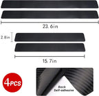 Car Door Sill Protector,4D Carbon Fiber Anti-Scratch Cover Strips,Universal Scuff Protective Door Threshold Guard Vinyl Sticker for Car Truck SUV(4PCS)
