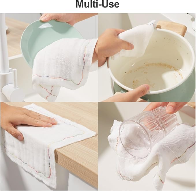 Cleaning Cloths, Reusable Multi-Purpose Cleaning Rags, Highly Absorbent Kitchen Dish Towels, Quick Drying, Counters & Washing Dishes,11.8" x11.8" - 20pcs