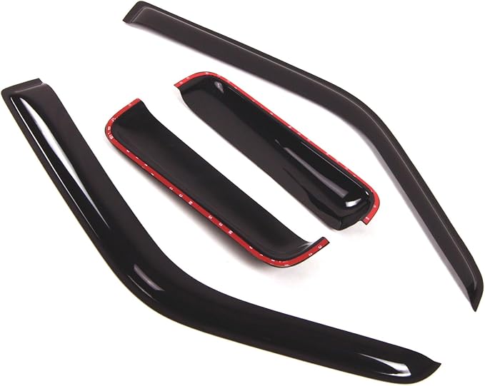 Outside Mount Window Vent Visors Rain Guards Compatible with Dodge Dakota ExtendedCab 1987-1996 | Side Window Wind Deflectors Rain Shields | Smoke Tinted, 4 Pcs Set, DGWV-111