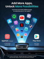 Wireless CarPlay Adapter, Magic AI Box with HDMI Output | CarPlay Wireless Adapter, Wireless Android Auto, Dual Wi-Fi, Split Screen, Smoother App switching, HDMI Mirroring, CB4DT-BK