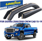 Goodyear Shatterproof in-Channel Window Deflectors for Chevy Silverado 2500HD/3500HD 2015-2019 Crew Cab, Rain Guards, Window Visors for Cars, Vent Deflector, Car Accessories, 4 pcs-GY003402LPv2